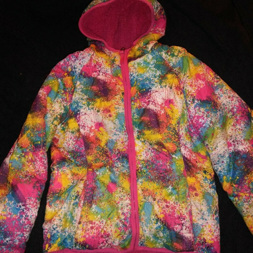 Little Girls Paint Splatter Jacket